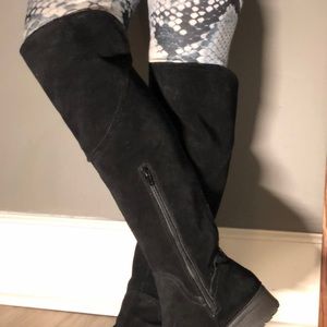 Lucky Brand black suede over the knee boots.